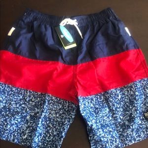 Color block swim trunks